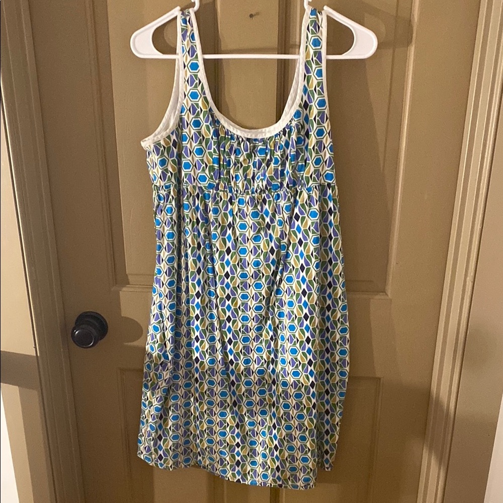 Colorful Geometric Patterned cotton London Times Dress 14 p petite